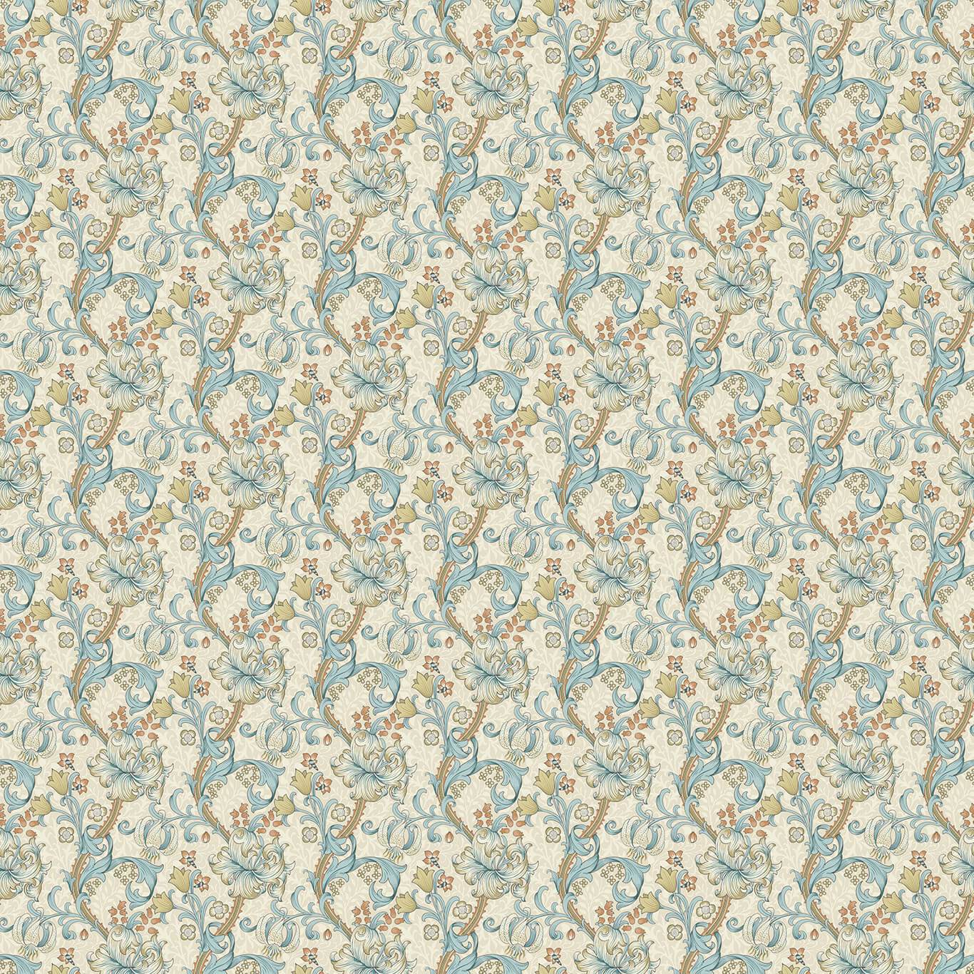 Clarke & Clarke - William Morris - Golden Lily Linen/Teal