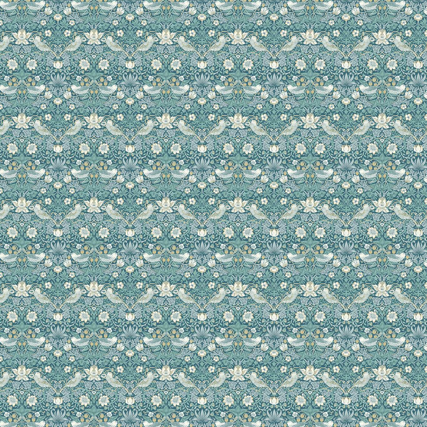 Clarke & Clarke - William Morris - Strawberry Thief - Teal